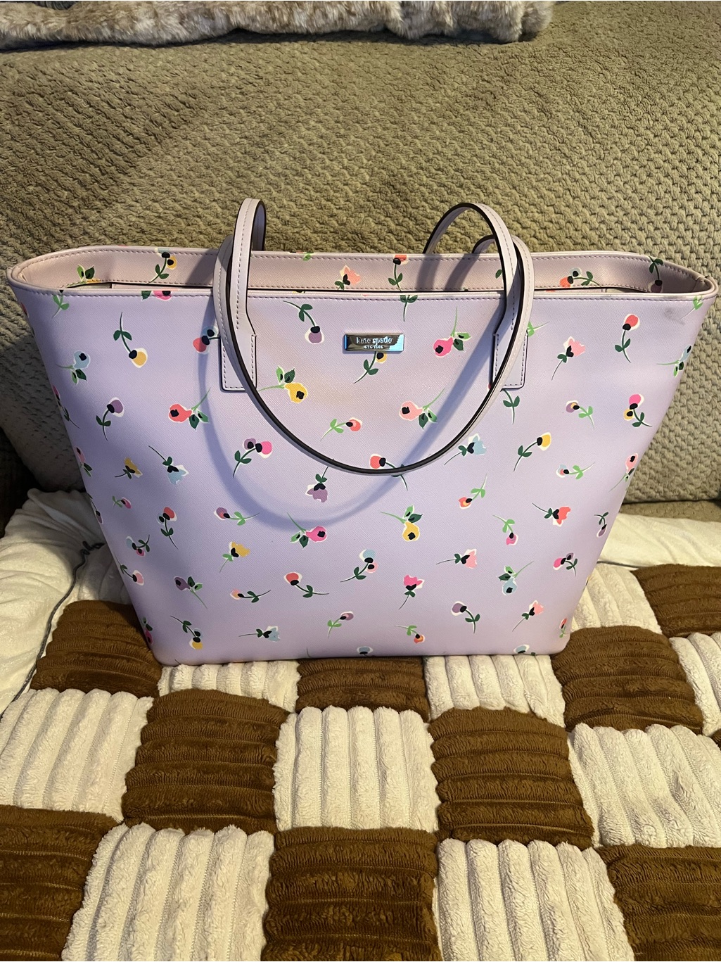 Kate Spade Wild Flower Ditsy Lilac Tote Vguc!